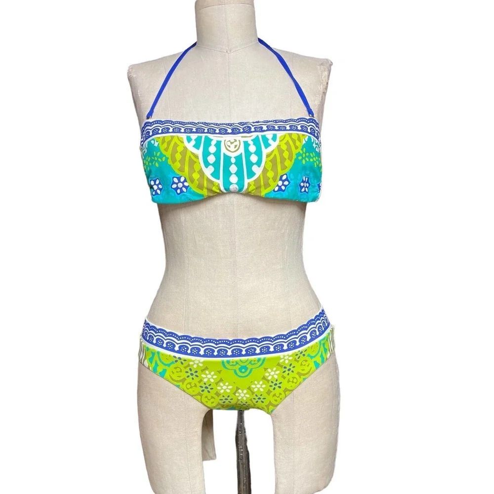 Trina Turk Seychelles Bikini Set Blue Green Size 4